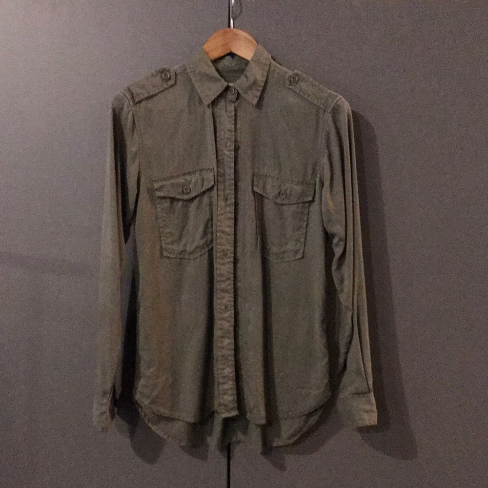 Aritzia Community sage green blouse - size xs